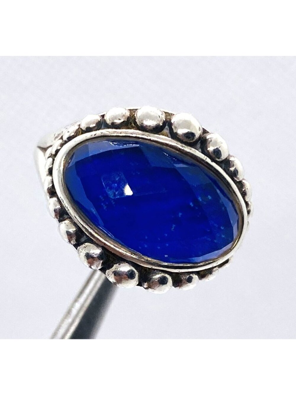 Lagos Caviar Doublet Maya Blue Stone Ring Size 7 Sterling Silver 925